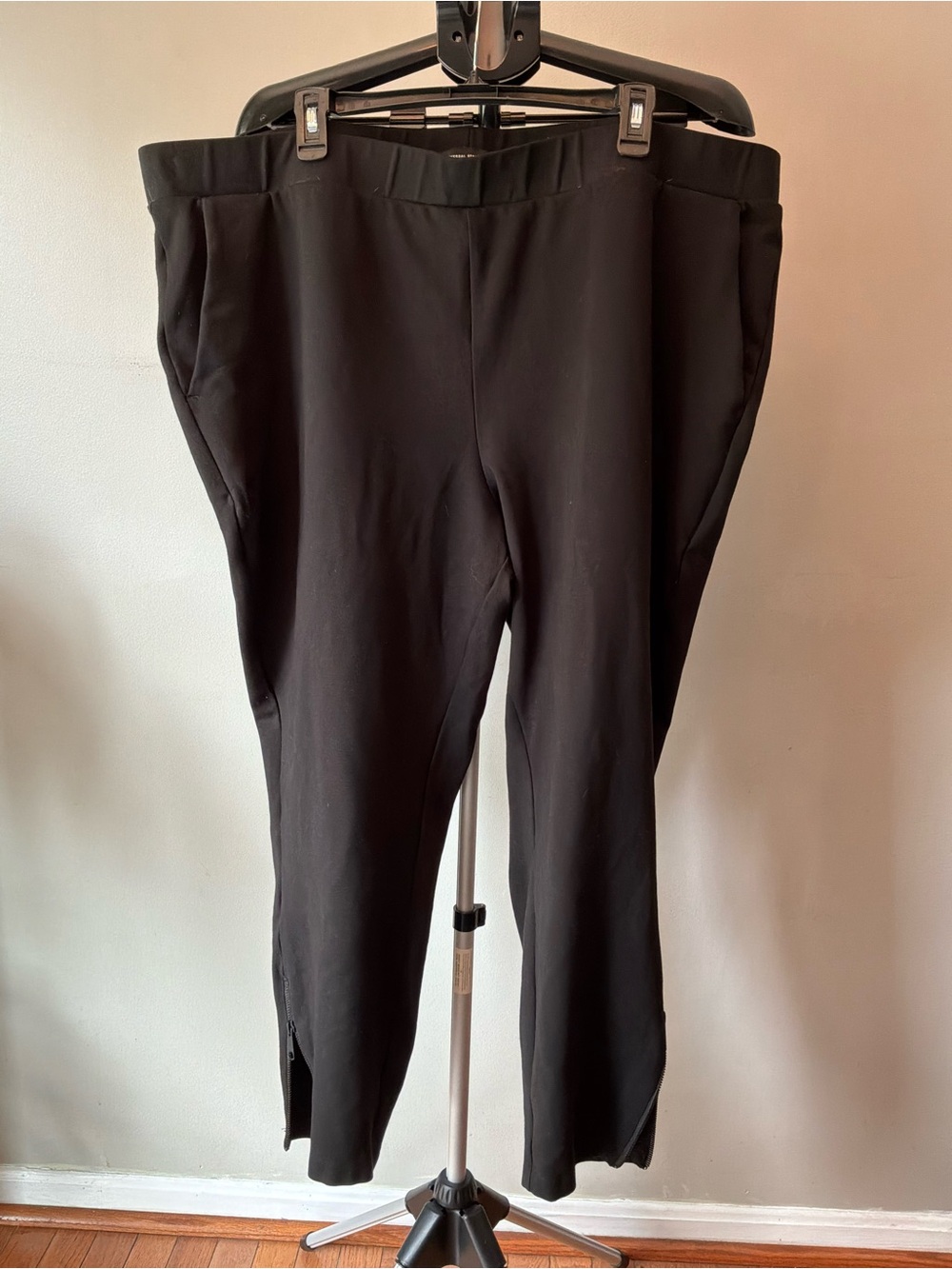 Universal Standard Audrey Tailored Ponte Pants Black XL 26 High Rise Tapered